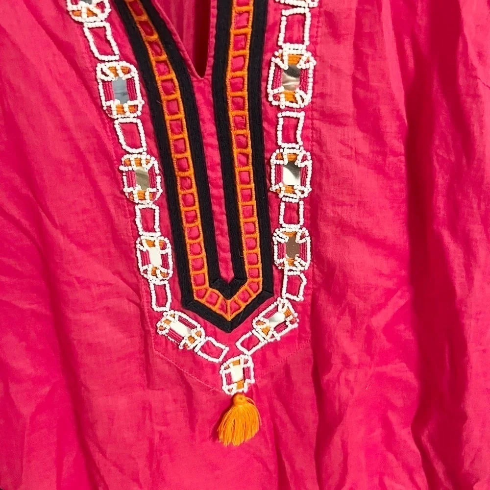TORY BURCH  EMBROIDERED  TUNIC TOP SIZE 2